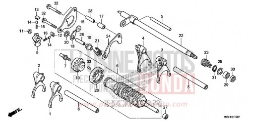 BARILLET DE SELECTION (VFR1200XD/XDA/XDS) VFR1200XDH de 2017